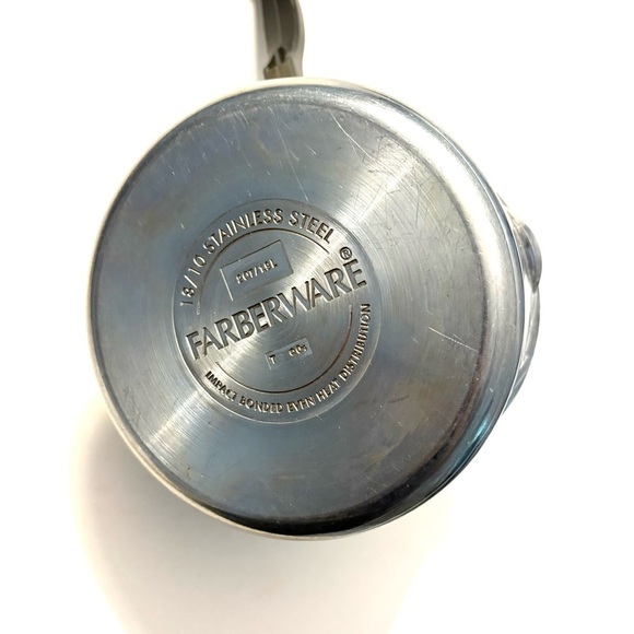 FARBERWARE 2 Qt. Stainless Steel Saucepan with Black Handle, vintage - Picture 4 of 4